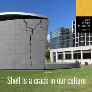 Two-thirds of homes in Groningen have been made unsafe because of gas drilling. No more license to destroy our culture! Van Gogh Museum #DropShell.